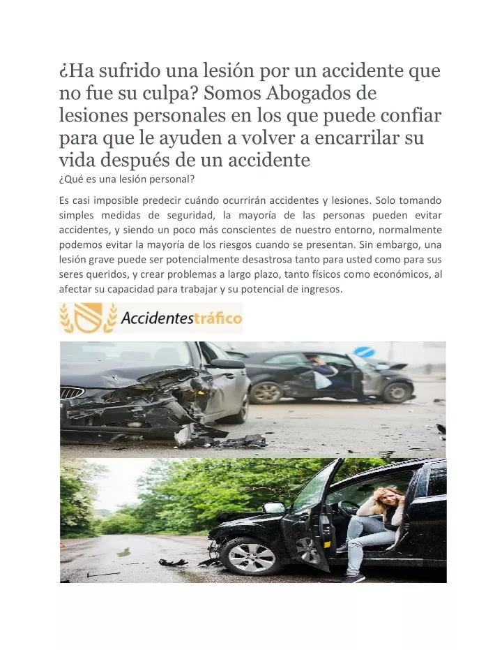 ha sufrido una lesi n por un accidente