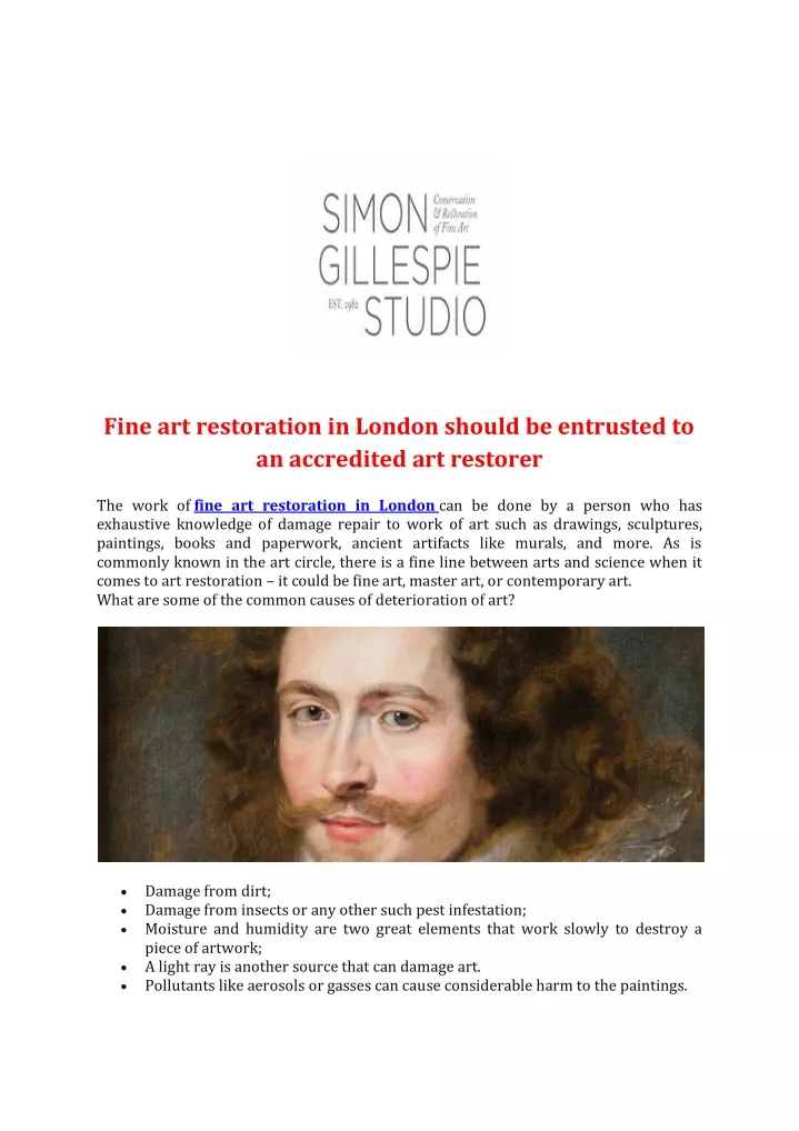 fine art restoration in london should