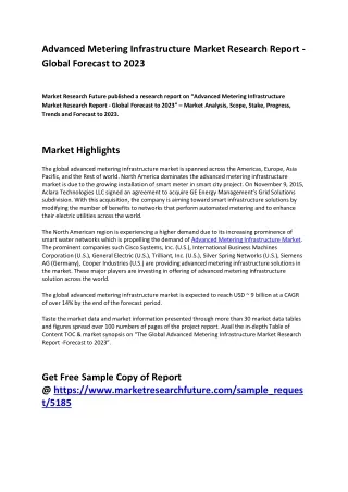 advanced metering infrastructure market research
