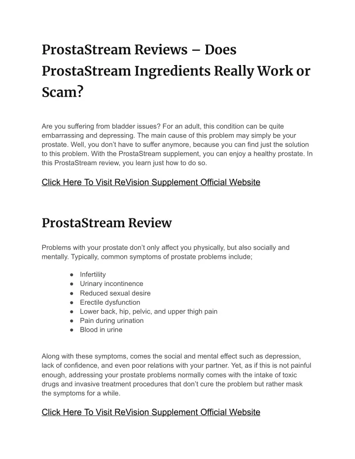 prostastream reviews does prostastream