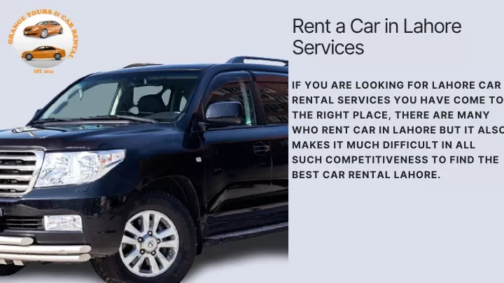 rent a car in lahore services