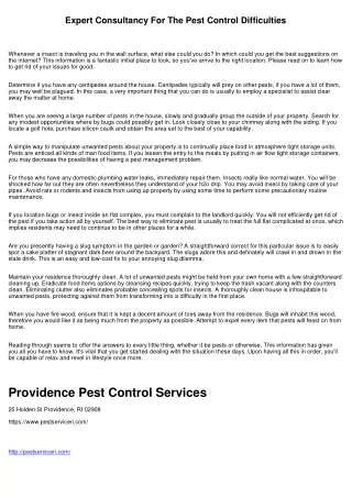 Expert Consultancy To Your Pest Management Difficulties