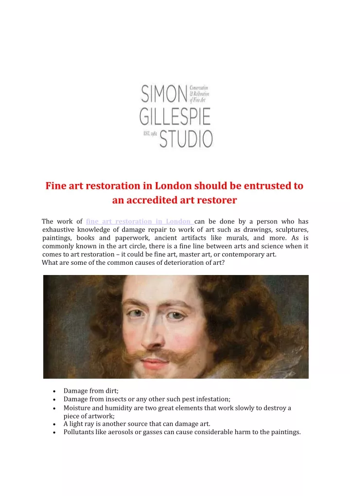 fine art restoration in london should