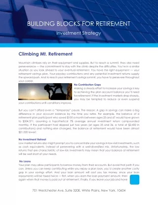 building blocks for retirement
