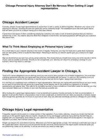 Chicago Personal Injury Attorney Don't Be Stressed When Working With A Attorney