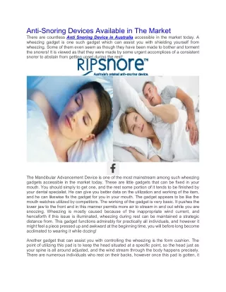 Buy Snoring Mouthpiece Online Australia | Ripsnore