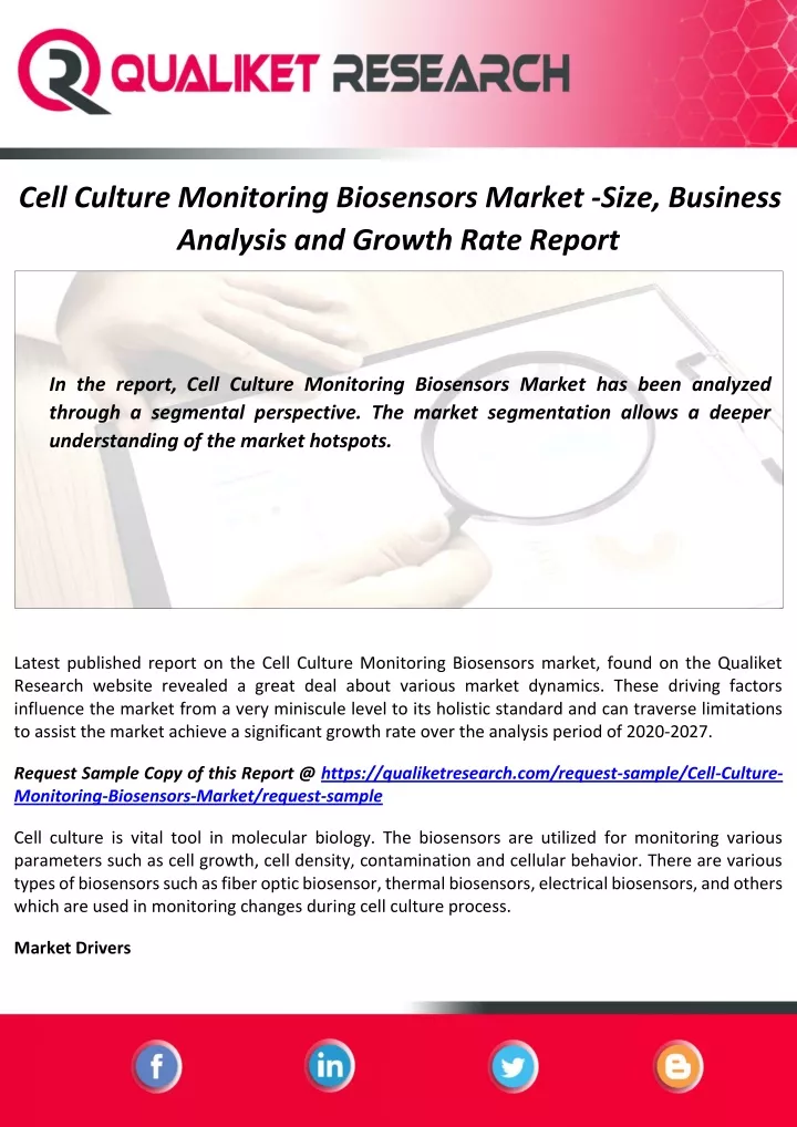 cell culture monitoring biosensors market size