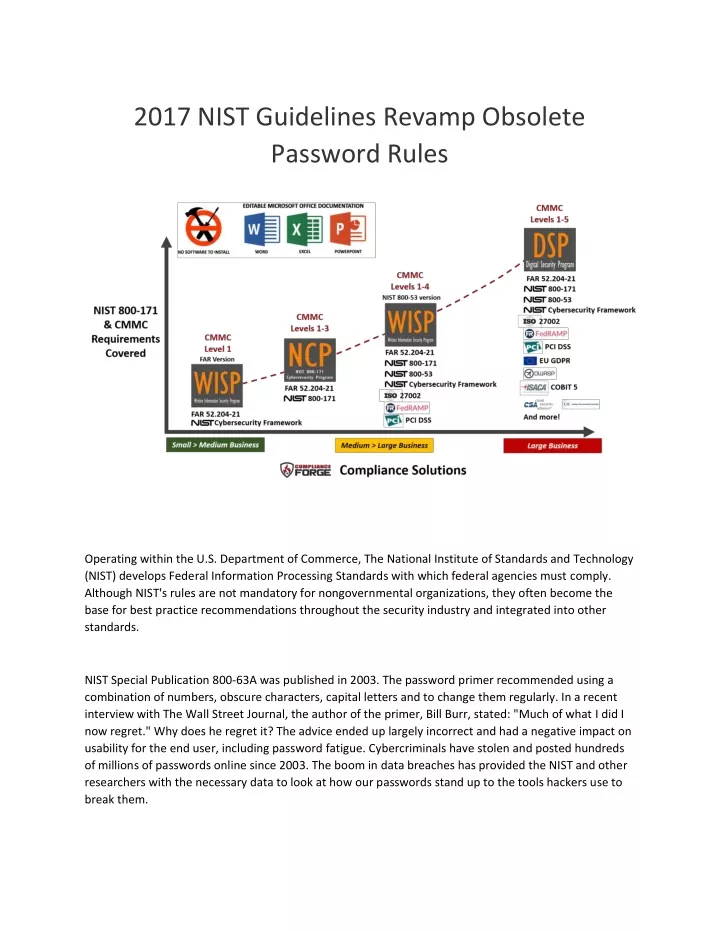 2017 nist guidelines revamp obsolete password