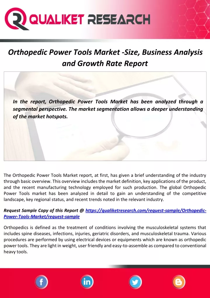orthopedic power tools market size business