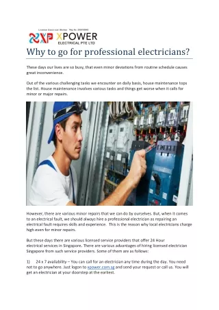 24 Hour Electrician in Singapore | Xpower