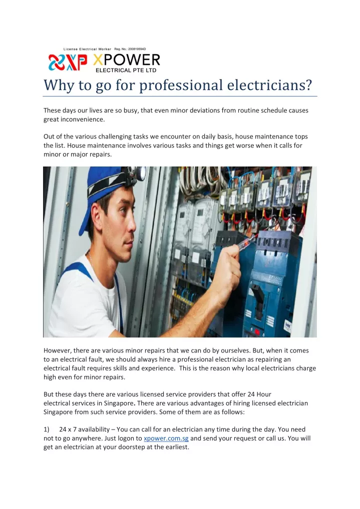 why to go for professional electricians