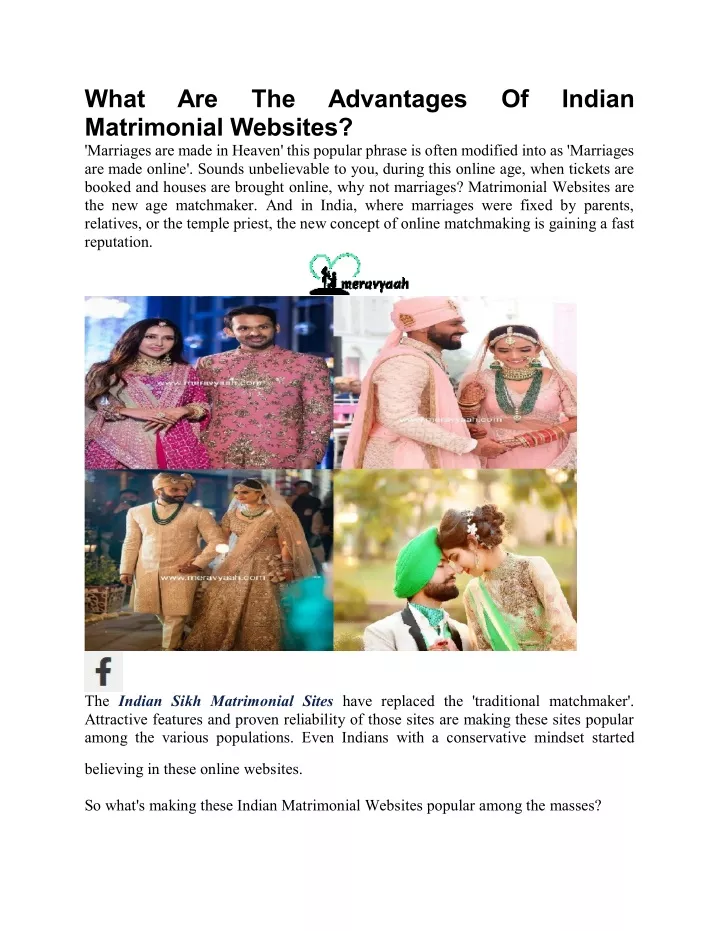 what matrimonial websites marriages are made