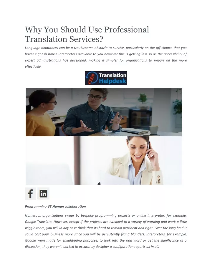 why you should use professional translation