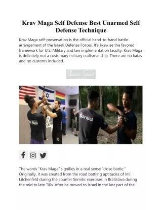 krav maga self defense best unarmed self defense