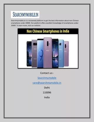 Best Non Chinese Smartphone Under 20000 | Searchmymobile.in