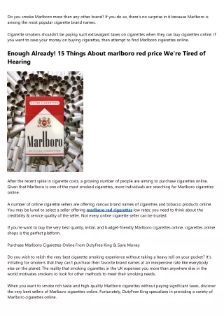 15 Hilarious Videos About marlboro red price