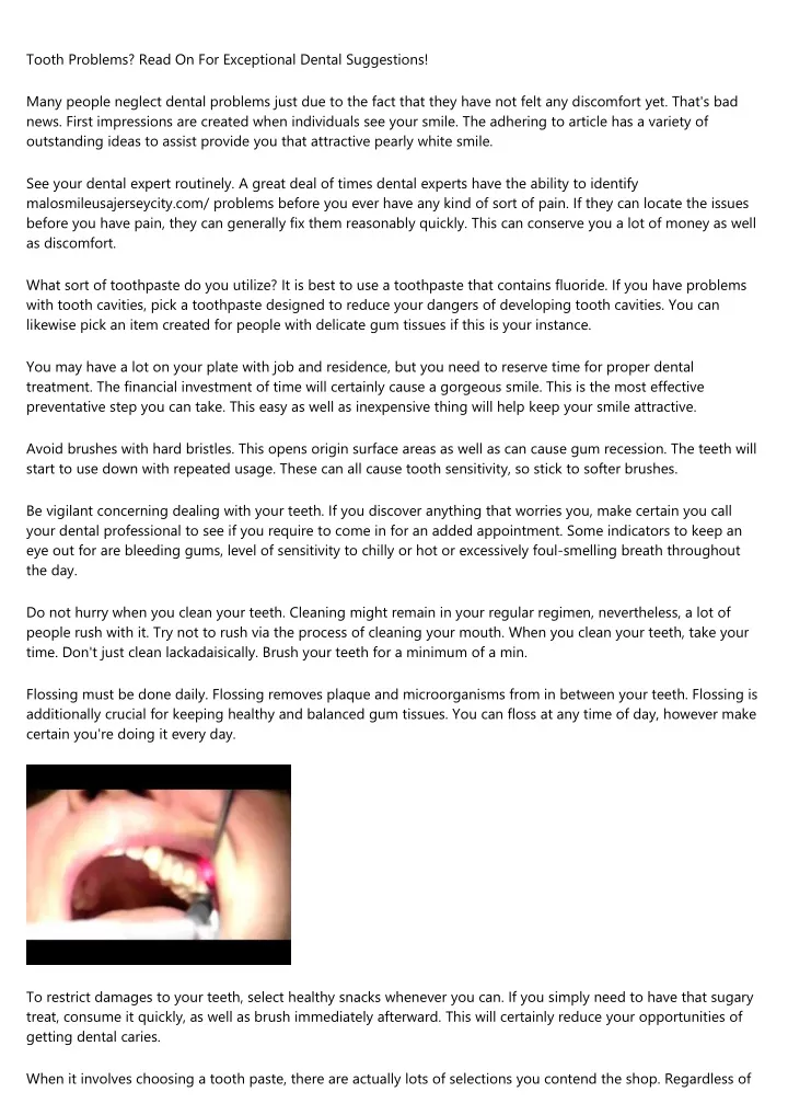 tooth problems read on for exceptional dental