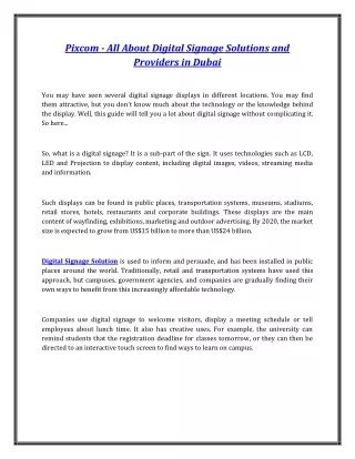 pixcom all about digital signage solutions
