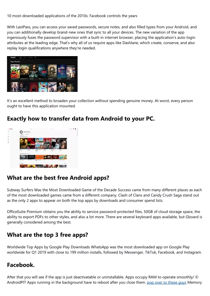 10 most downloaded applications of the 2010s