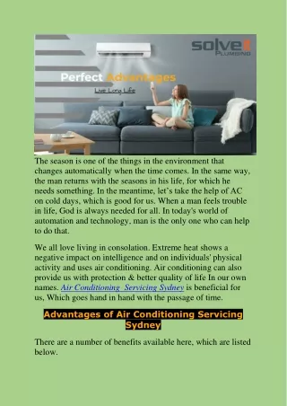 Advantages of Air Conditioning Servicing Sydney