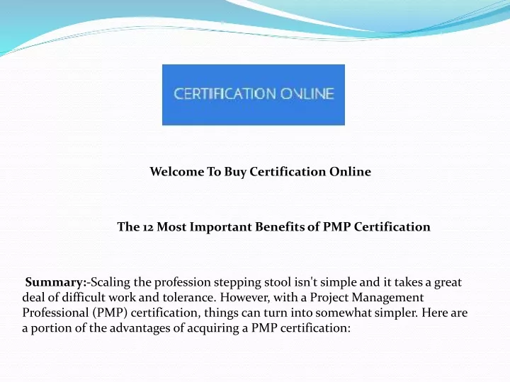 welcome to buy certification online
