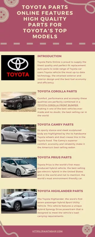 Toyota Parts Online Features High Quality Parts