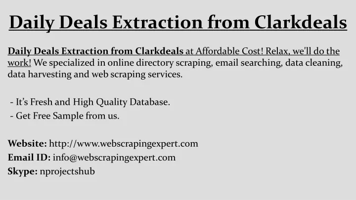 daily deals extraction from clarkdeals