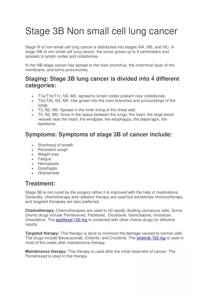 stage 3b non small cell lung cancer