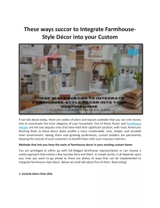 these ways succor to integrate farmhouse style