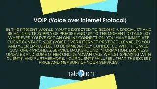 Voice Over Internet Protocol (VoIP)