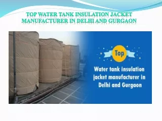 Top Water Tank Insulation Jacket Manufacturer in Delhi and Gurgaon