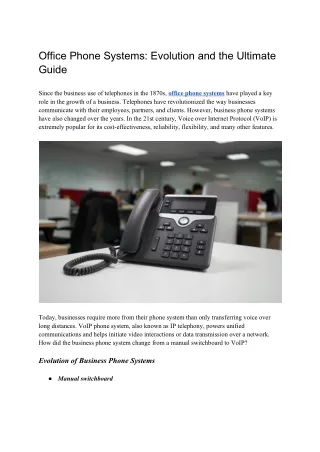 Office Phone Systems: Evolution and the Ultimate Guide