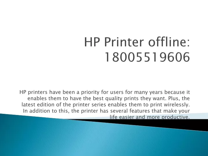 hp printer offline 18005519606