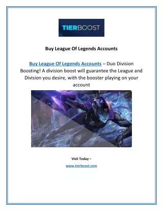 Buy League Of Legends Accounts | Lol Boosting