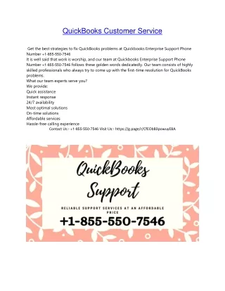 quickbooks customer service