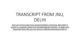 Transcript from JNU, Delhi