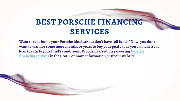 best porsche financing services