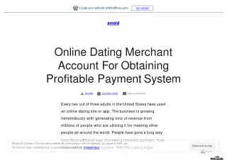 Online Dating Merchant Account For Obtaining Profitable Payment System