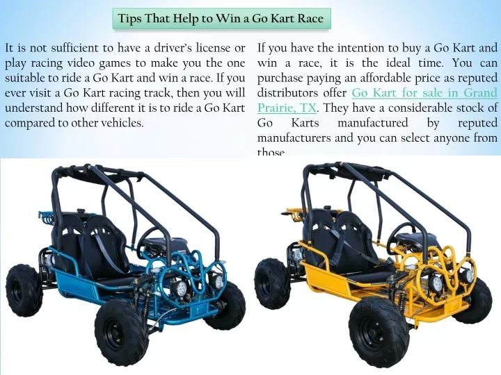 tips that help to win a go kart race