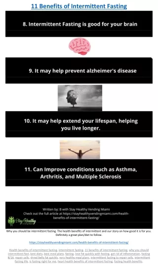 11 benefits of intermittent fasting