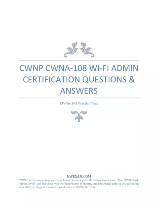 cwnp cwna 108 wi fi admin certification questions