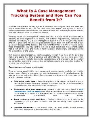 What Is A Case Management Tracking System and How Can You Benefit from It?