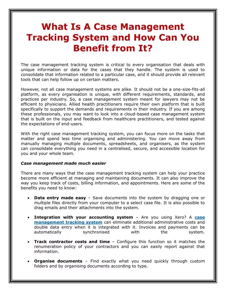 what is a case management tracking system