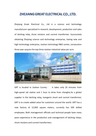 Zhejiang Great Electrical Co., Ltd.