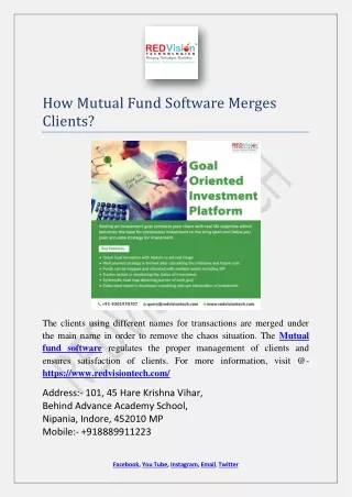 How Mutual Fund Software Merges Clients?
