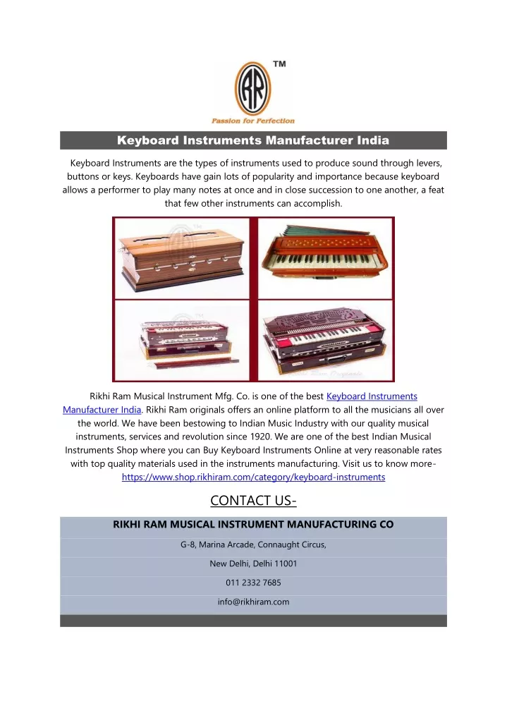 keyboard instruments manufacturer india