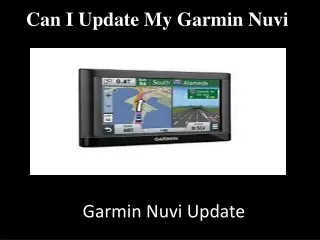 Can I Update My garmin nuvi