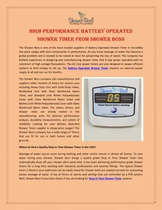 high performance battery operated shower timer