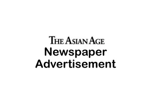 Asian Age Newspaper Advertisement