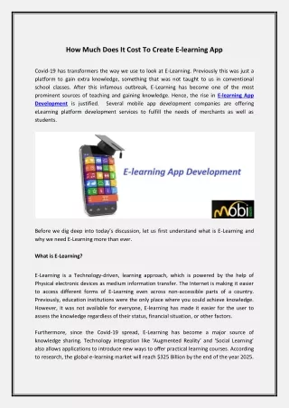 How Much Does It Cost To Create E-learning App